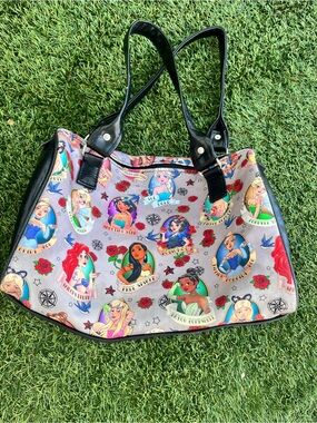 Multicolor Disney Princess Shoulder Bag with Black Trim